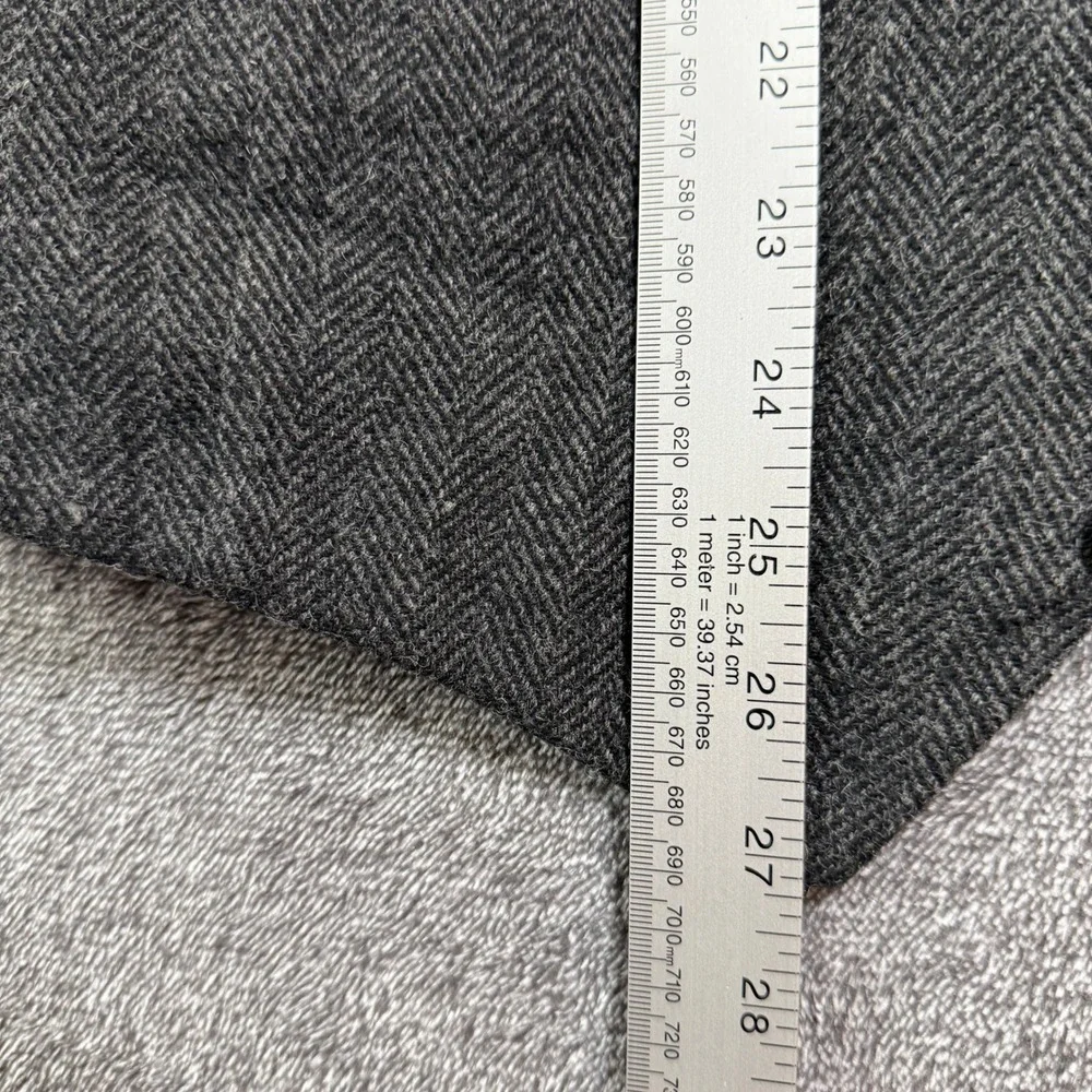 Merona Suit Vest Mens XL Gray Herringbone Wool Blend Adjustable Back Cinch Strap